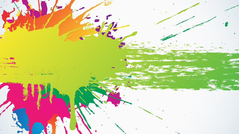 Colorful Paint Splatter — Yellow, Vibrant, Abstract