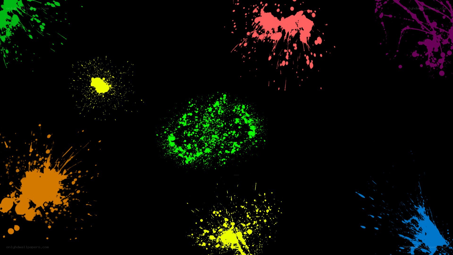 colorful paint splatters