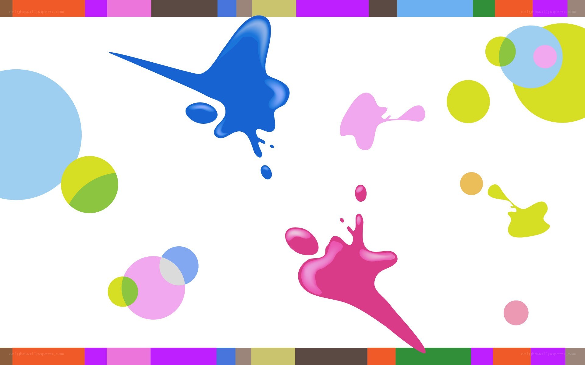 colorful paint splatters and circles