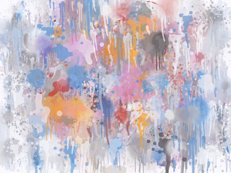 Colorful Paint Splatters — Blue, Chaotic