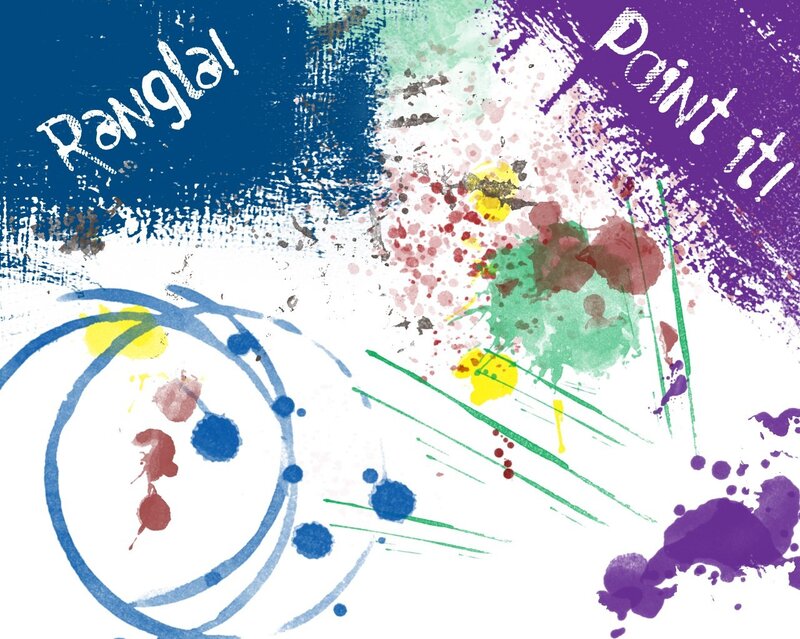 Colorful Paint Splatters — Blue, Playful, Abstract