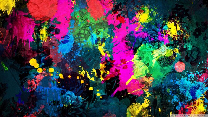 Colorful Paint Splatters — Pink, Vibrant, Abstract
