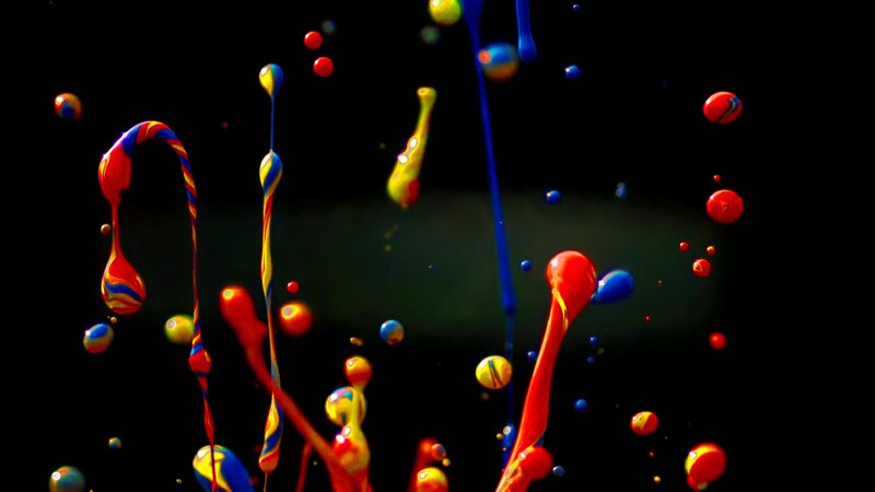 Colorful Paint Splatters — Red, Dynamic