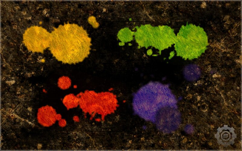 colorful paint splatters