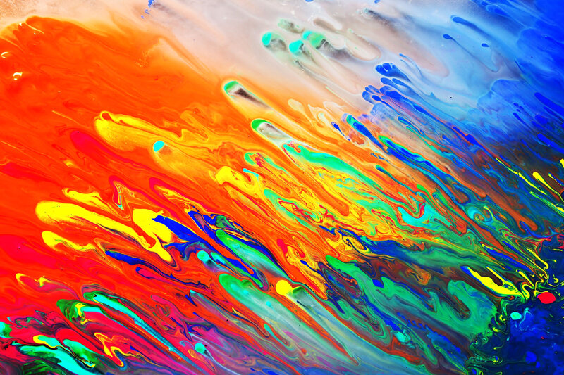 Colorful Paint Swirls — Red