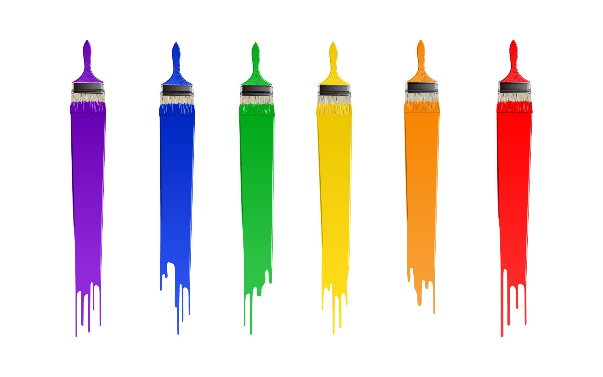colorful paintbrushes dripping