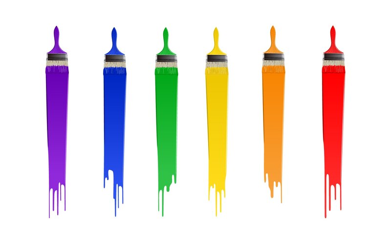 Colorful Paintbrushes — Purple, Vibrant