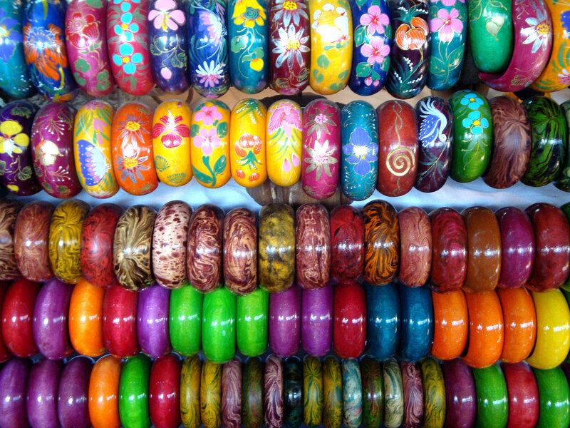 Colorful painted bracelets