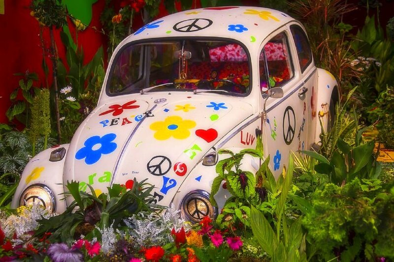 Colorful Painted Car — White