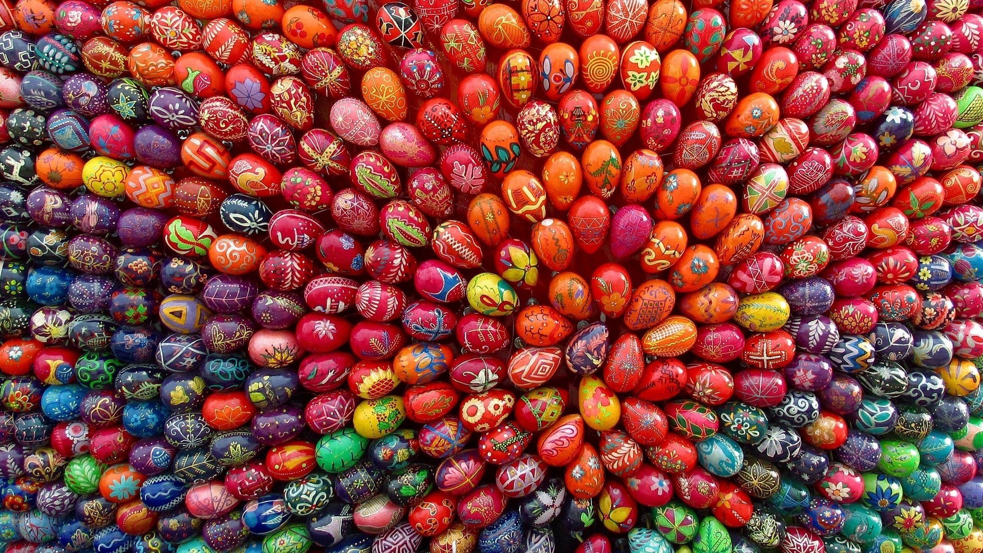Colorful painted Easter eggs