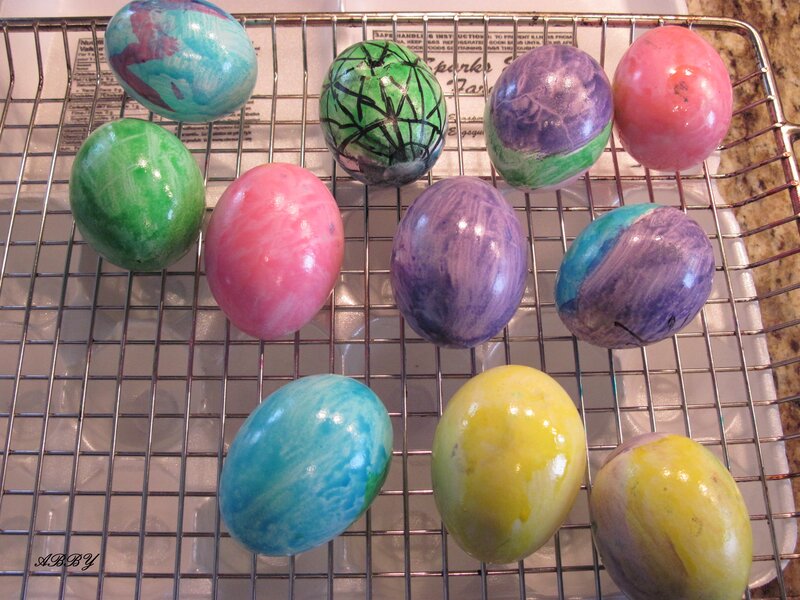 Colorful Painted Eggs — Blue, Festive