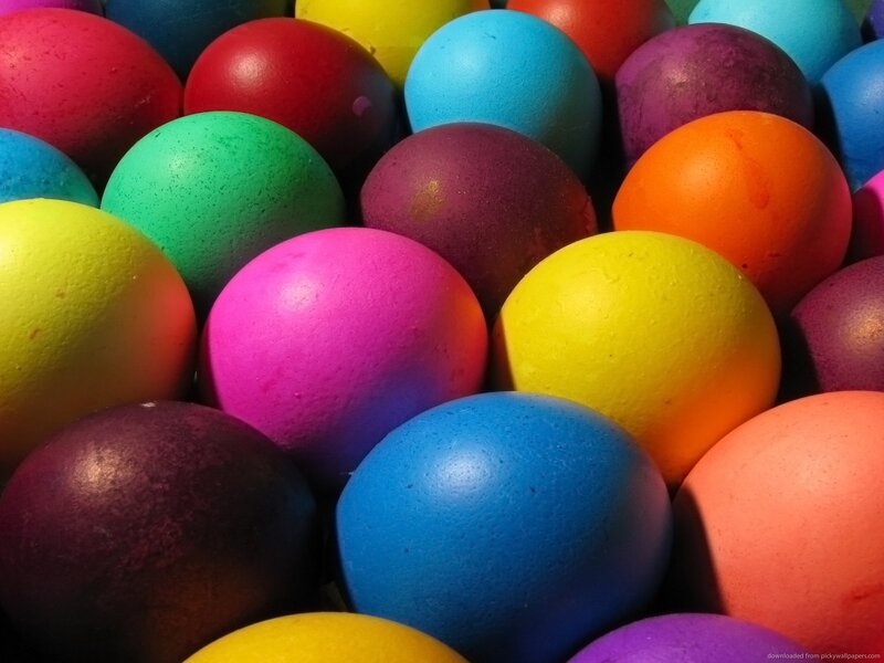 Colorful Painted Eggs — Blue