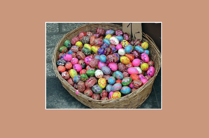 Colorful Painted Eggs — Brown