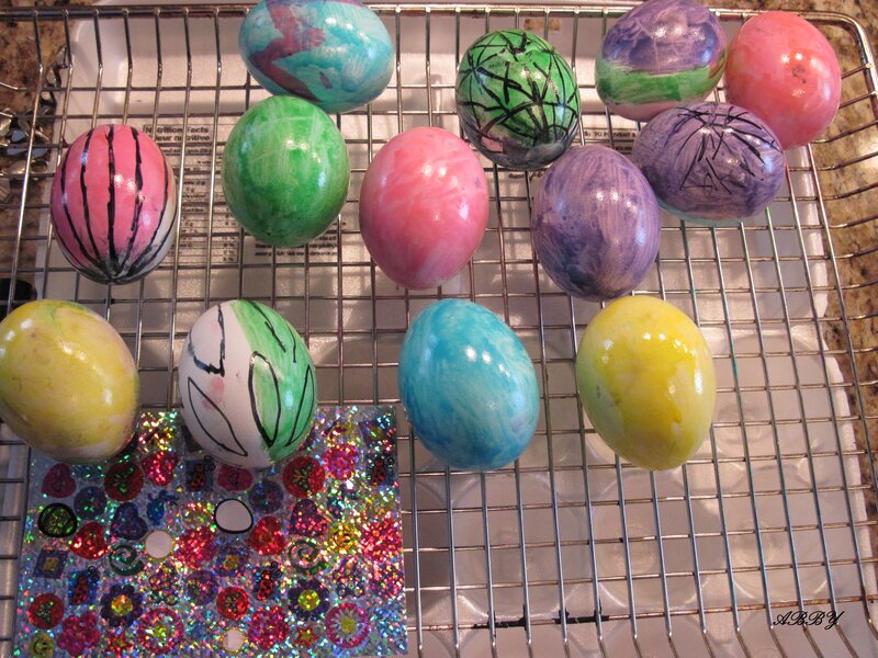Colorful Painted Eggs — Green