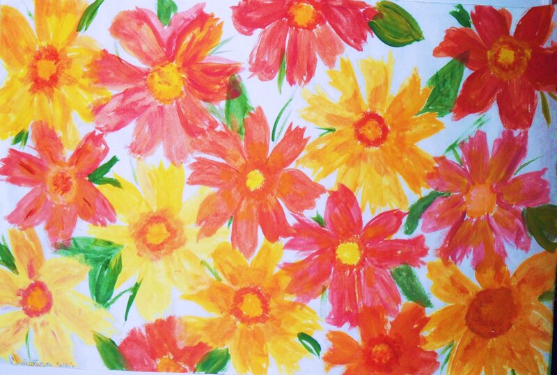 Colorful Painted Flowers