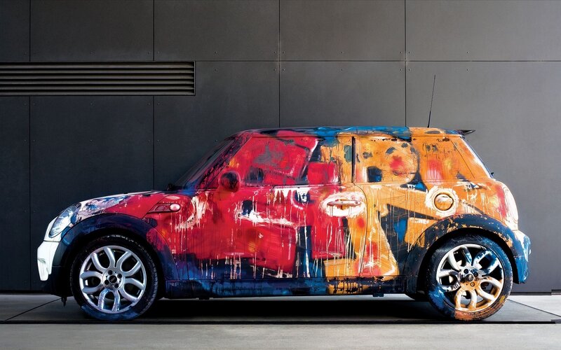 colorful painted mini cooper
