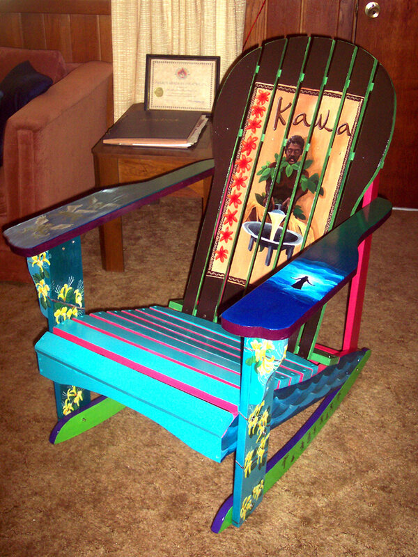 colorful painted rocking chair