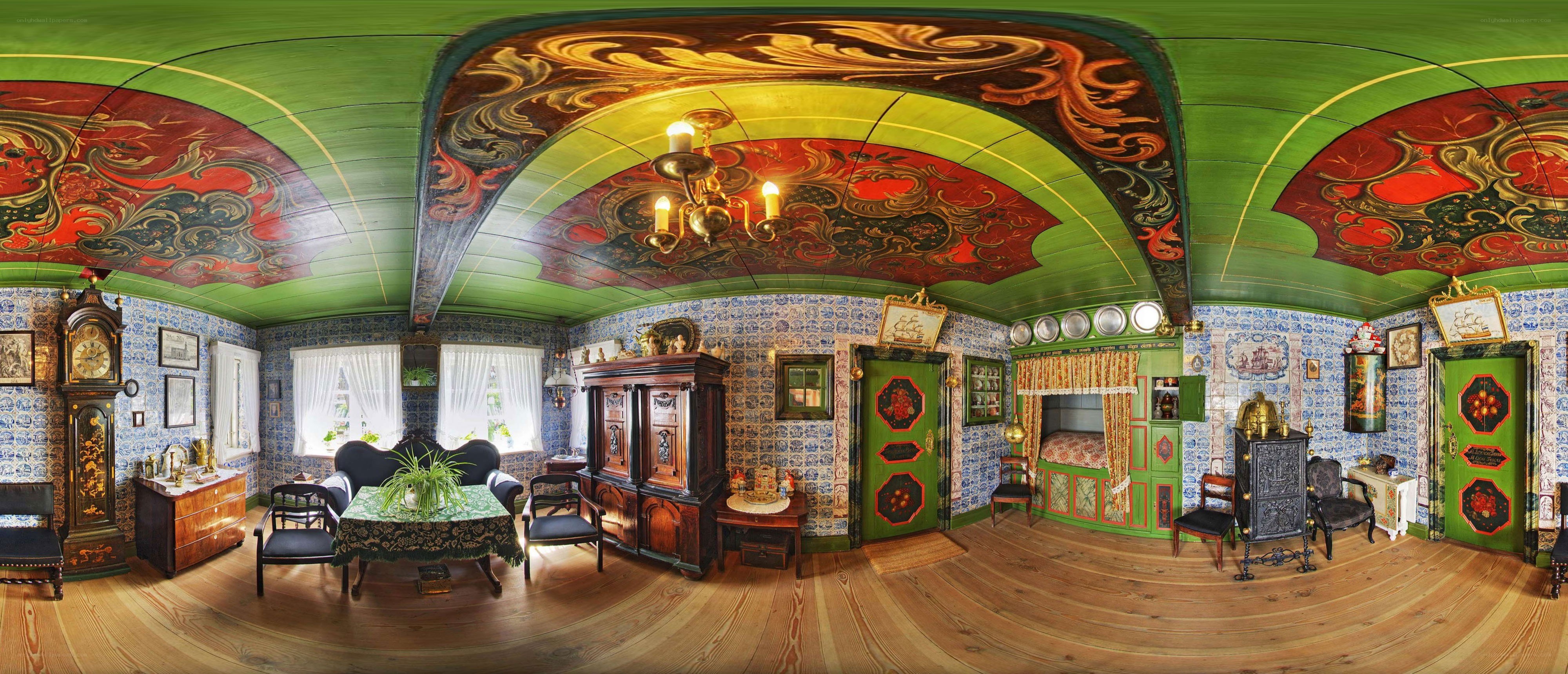 colorful painted room interior
