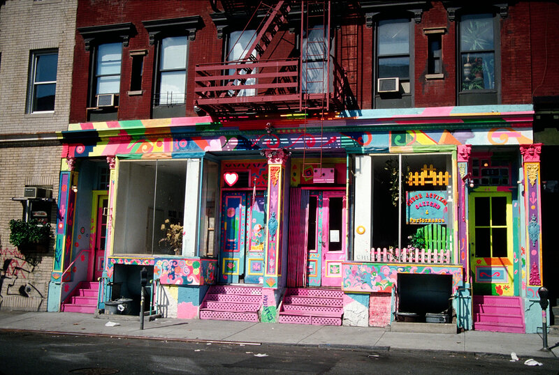 colorful painted storefronts