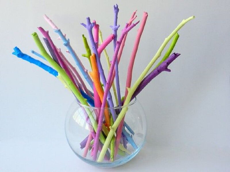 Colorful Painted Twigs