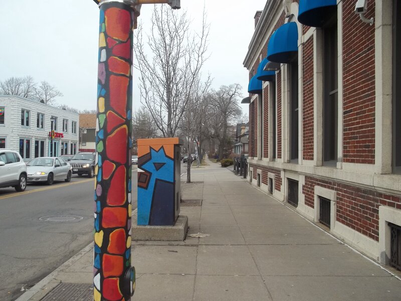 Colorful Painted Utility Pole