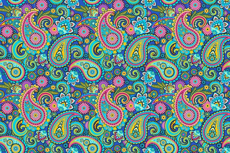 Colorful Paisley Pattern — Blue