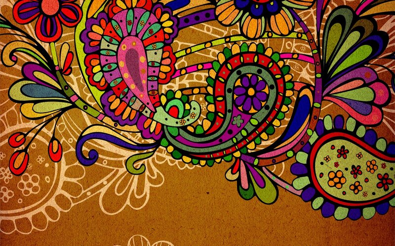 Colorful Paisley Pattern — Brown
