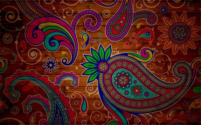 Colorful Paisley Pattern — Red, Vibrant, Illustration, Flowers