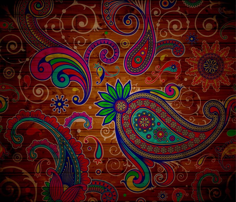 Colorful Paisley Pattern — Red, Vibrant, Illustration