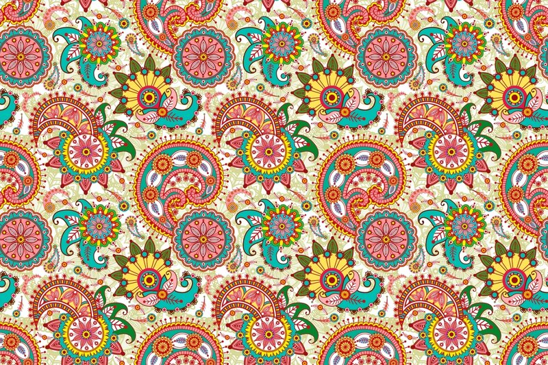 Colorful Paisley Pattern — Teal