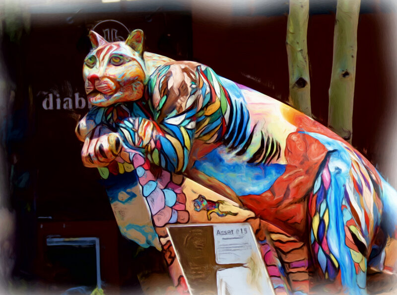 Colorful Panther Statue