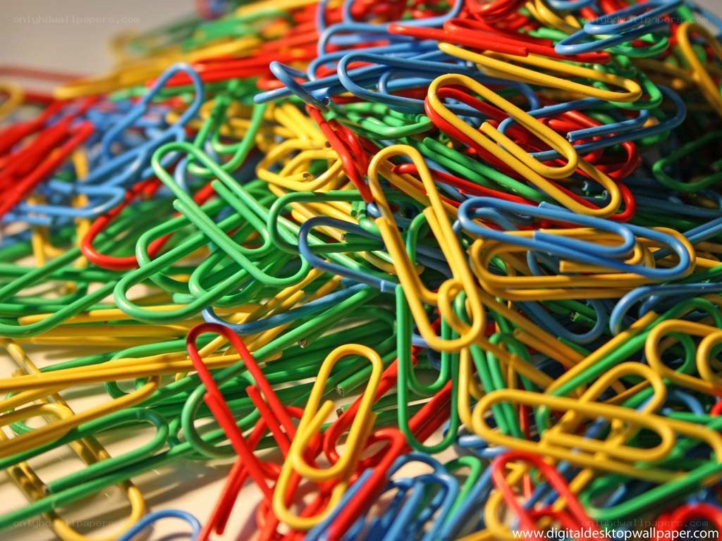colorful paper clips pile