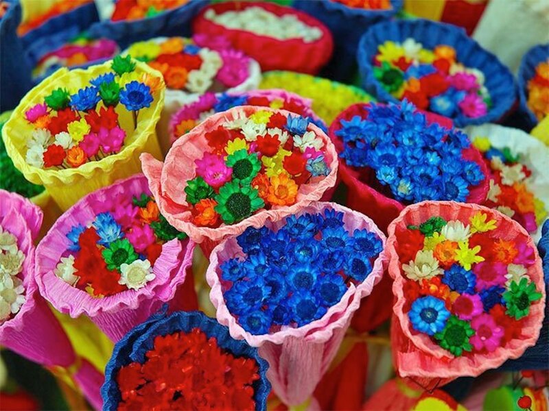 Colorful Paper Flowers — Red, Vibrant
