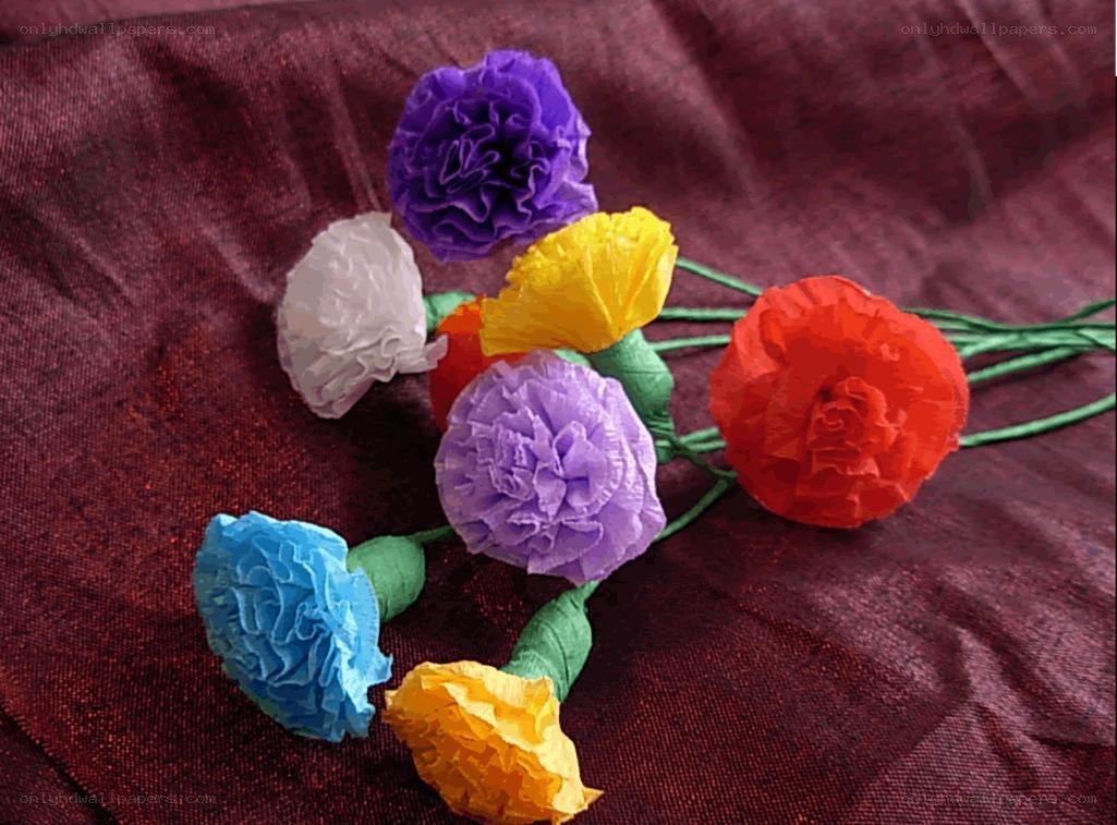 Colorful paper flowers