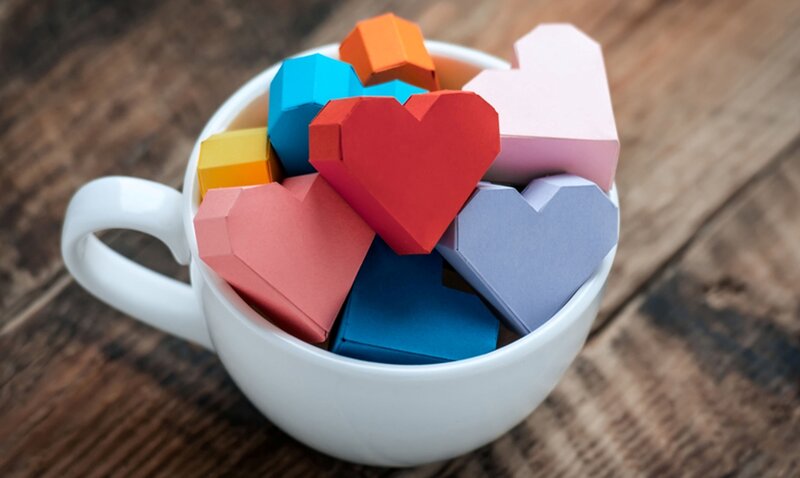 Colorful Paper Hearts