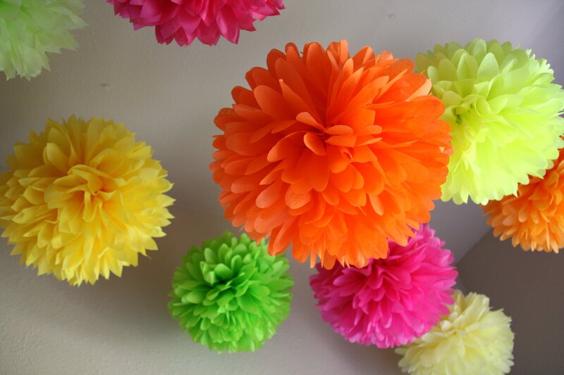 Colorful Paper Pom-poms