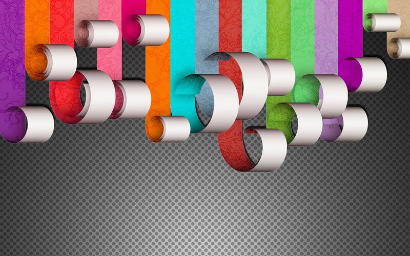 Colorful Paper Strips — White