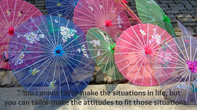 Colorful Paper Umbrellas — Blue, Calm