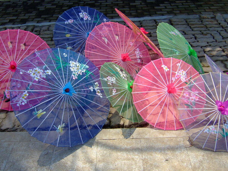 Colorful Paper Umbrellas — Blue