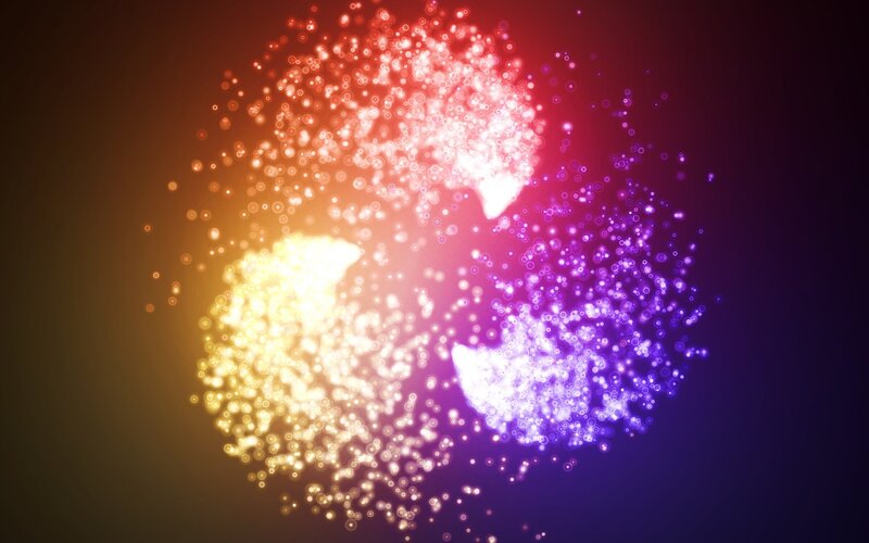 colorful particle explosion