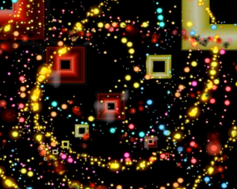 colorful particle explosion