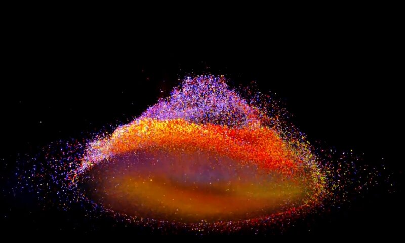 Colorful Particle Explosion — Orange