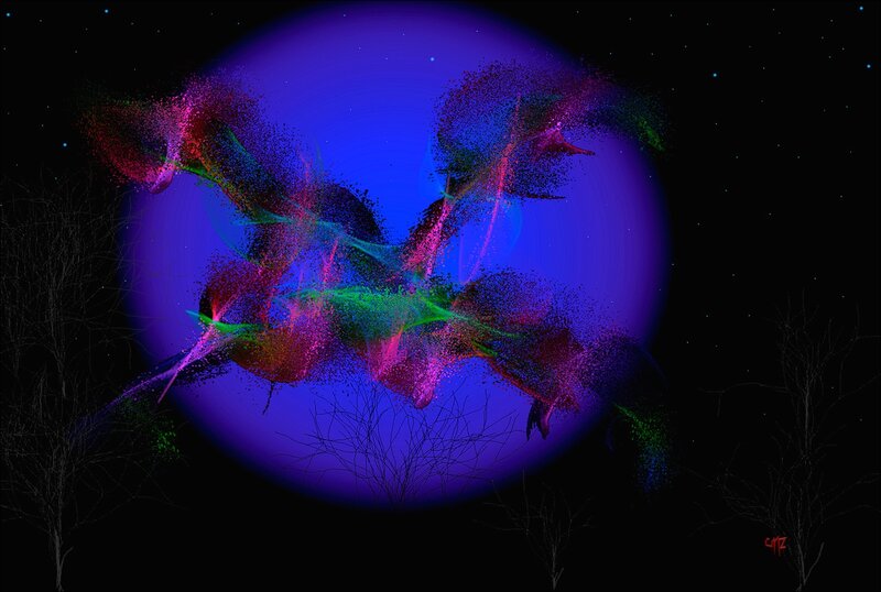 Colorful Particle Explosion — Purple