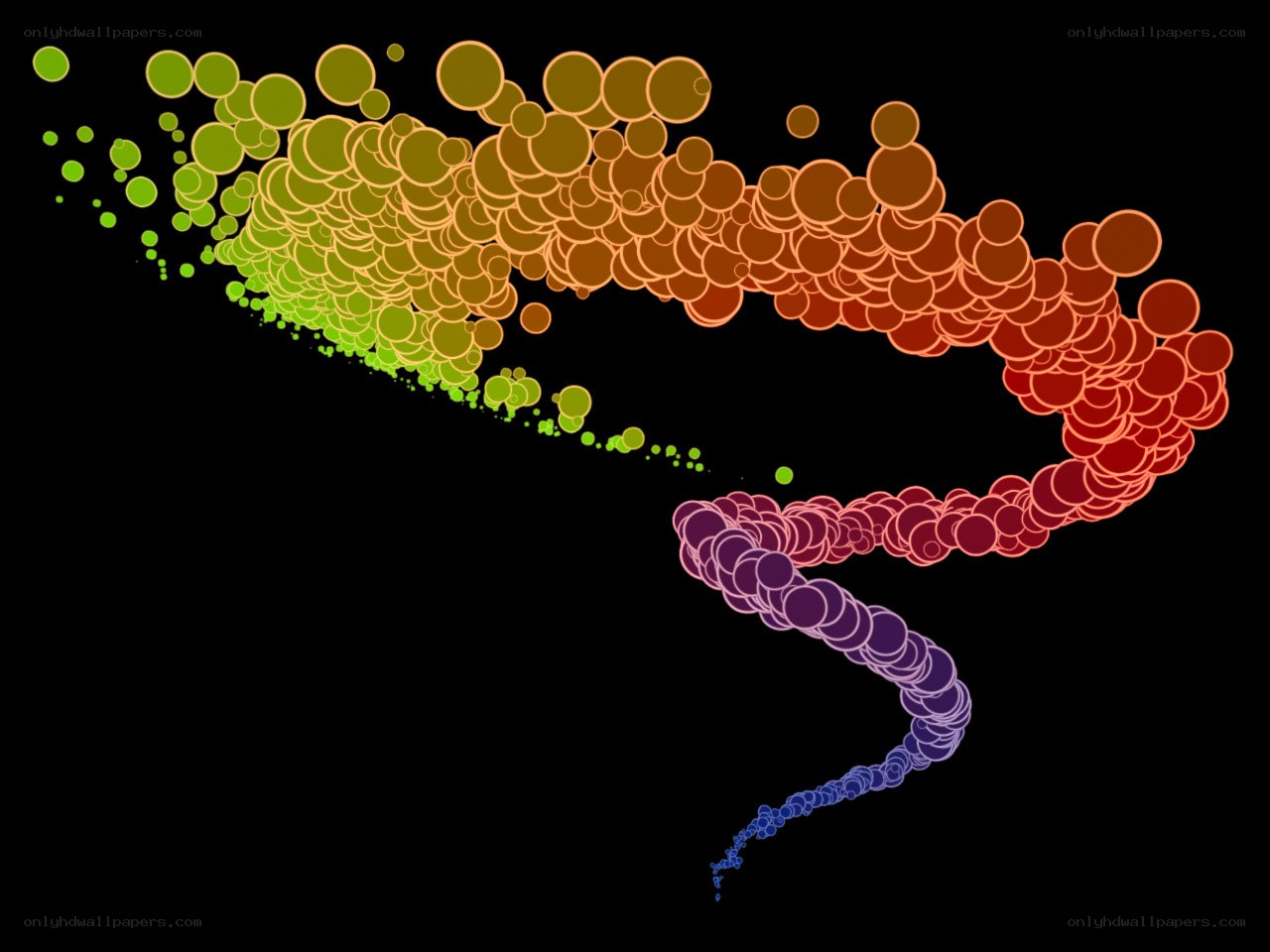 Colorful particle stream