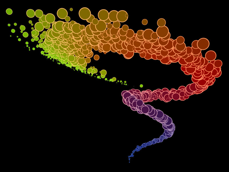 Colorful Particle Stream — Green