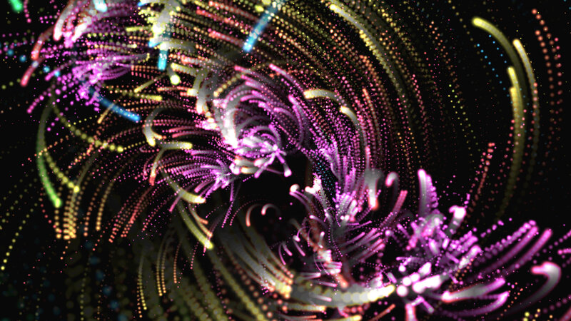 colorful particle swirl animation
