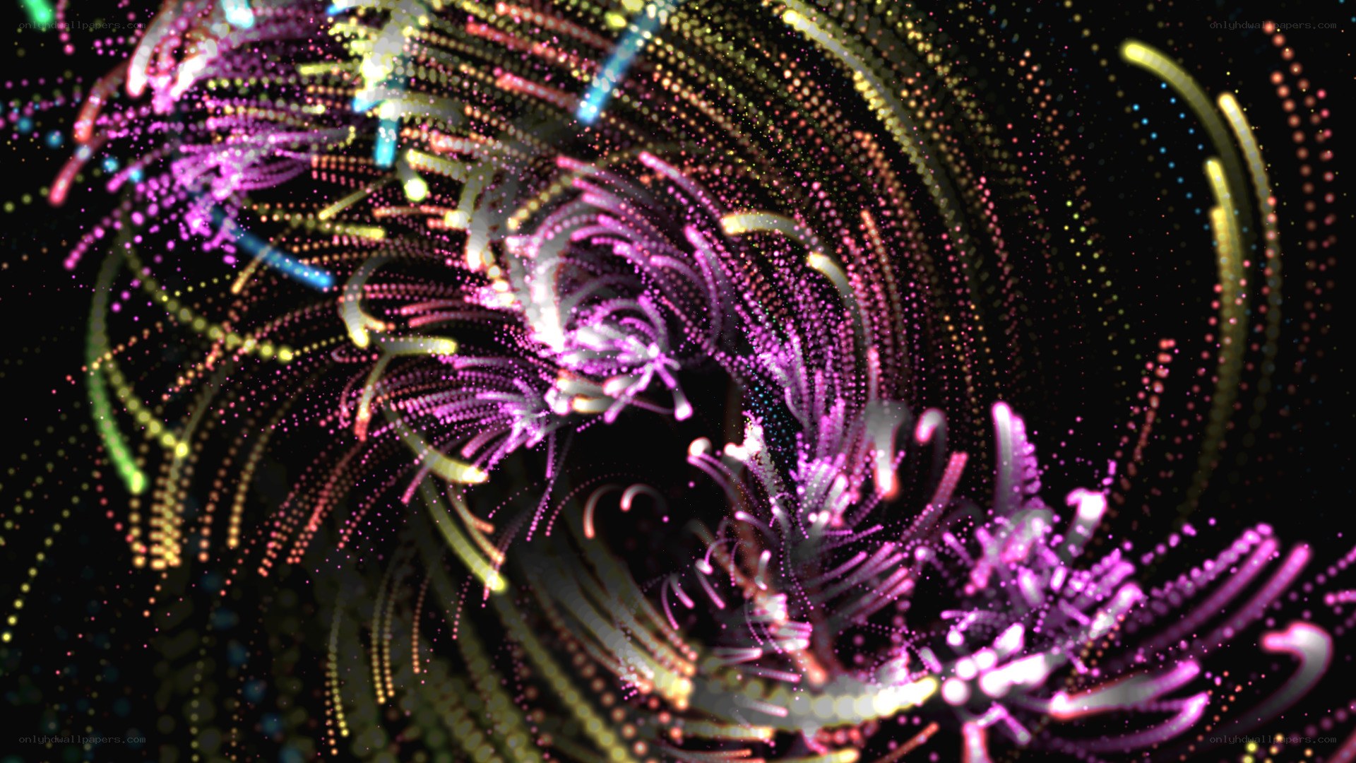 colorful particle swirl animation