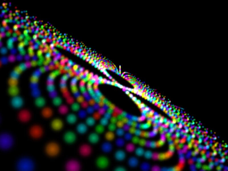 colorful particle wave