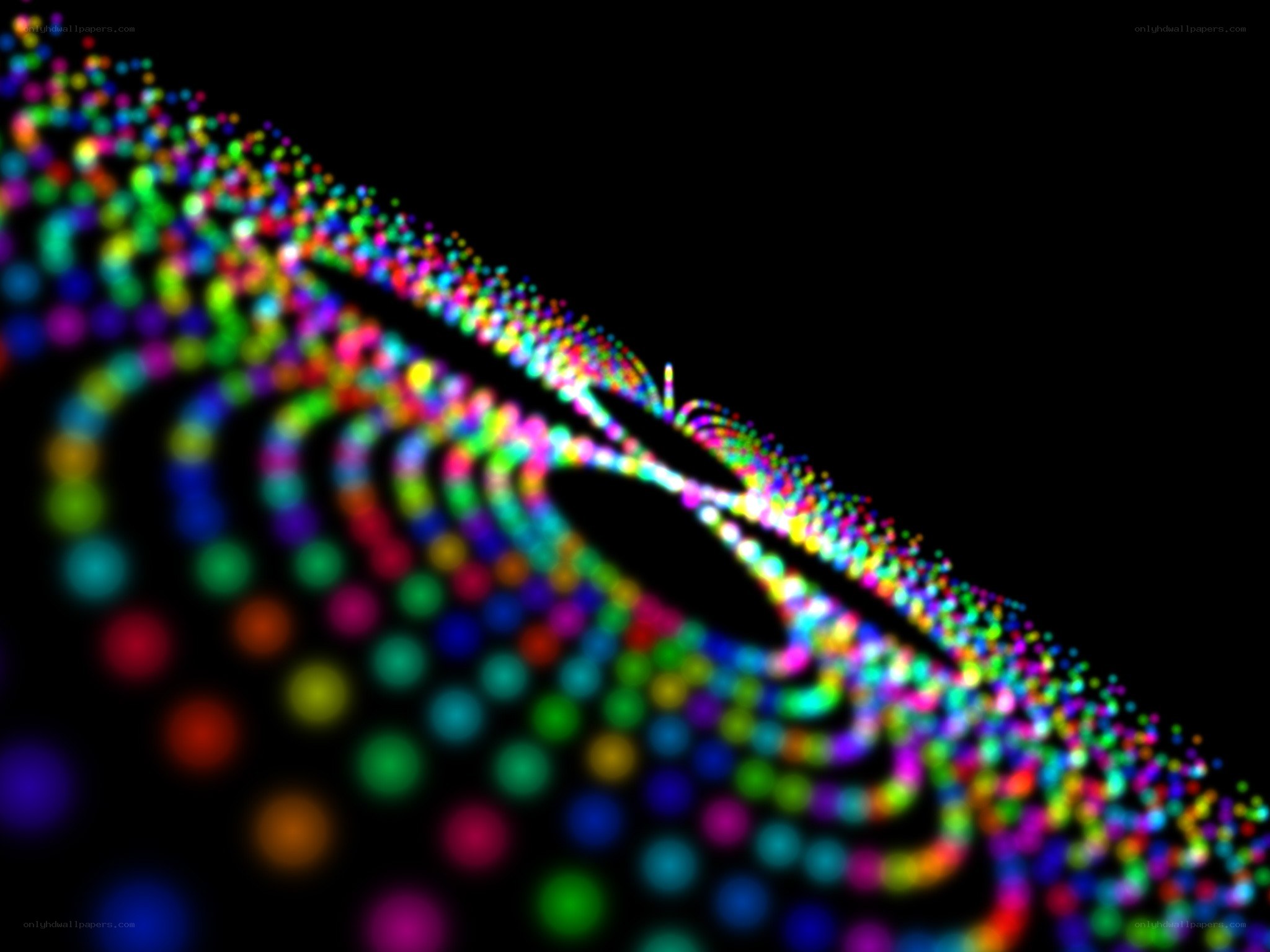 colorful particle wave