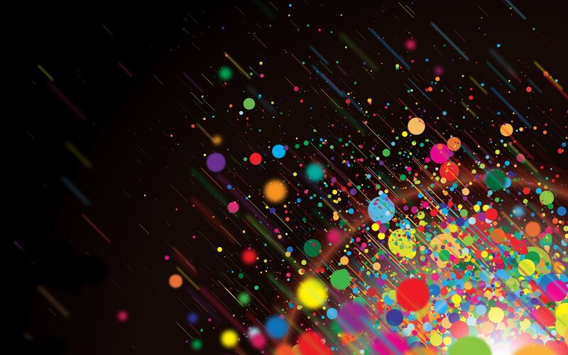 Colorful Particles and Lines — Black, Dynamic